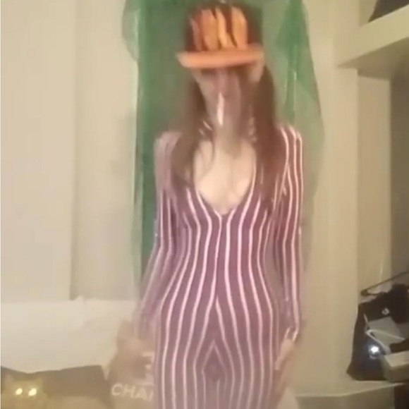 indie sleeze american apparel inspired Striped Red and White Jumpsuit - Picture 2 of 4